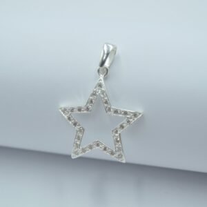 dije estrella silueta con circonias 2.8cm