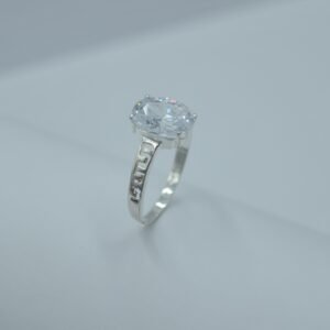 anillo solitario brazo calado