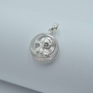 medalla doble vista sagrado corazón de jesus y virgen de guadalupe redonda 1.7cm