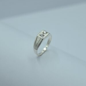 anillo plancha dos circonias brazo diamantado