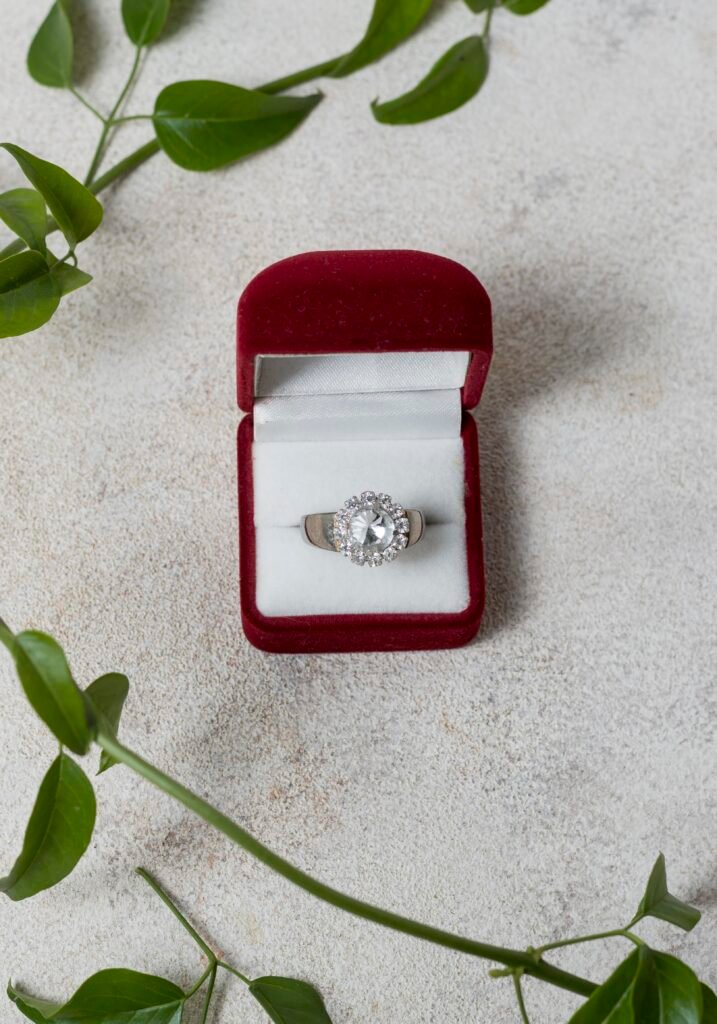 wedding ring plants arrangement top view