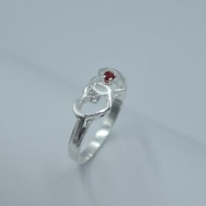 anillo corazones con circonia tú y yo