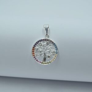 dije árbol de la vida con bisel de circonia 2.1cm