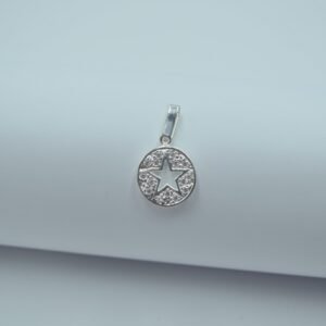 dije círculo con estrella calada 1.7cm