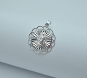 medalla virgen de guadalupe redonda con ondas 2.3cm
