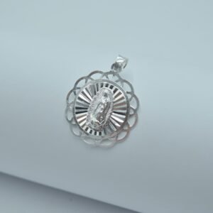 medalla virgen de guadalupe redonda con ondas 2.3cm