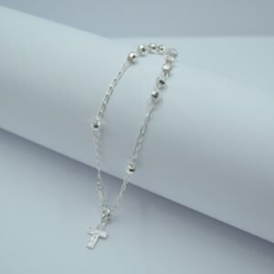 Pulseras misterio cuz con rostro de cristo bola facetada 3.5mm