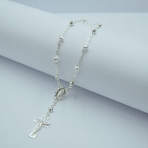 misterio san benito, cruz calada con cristo bola facetada 3.5mm